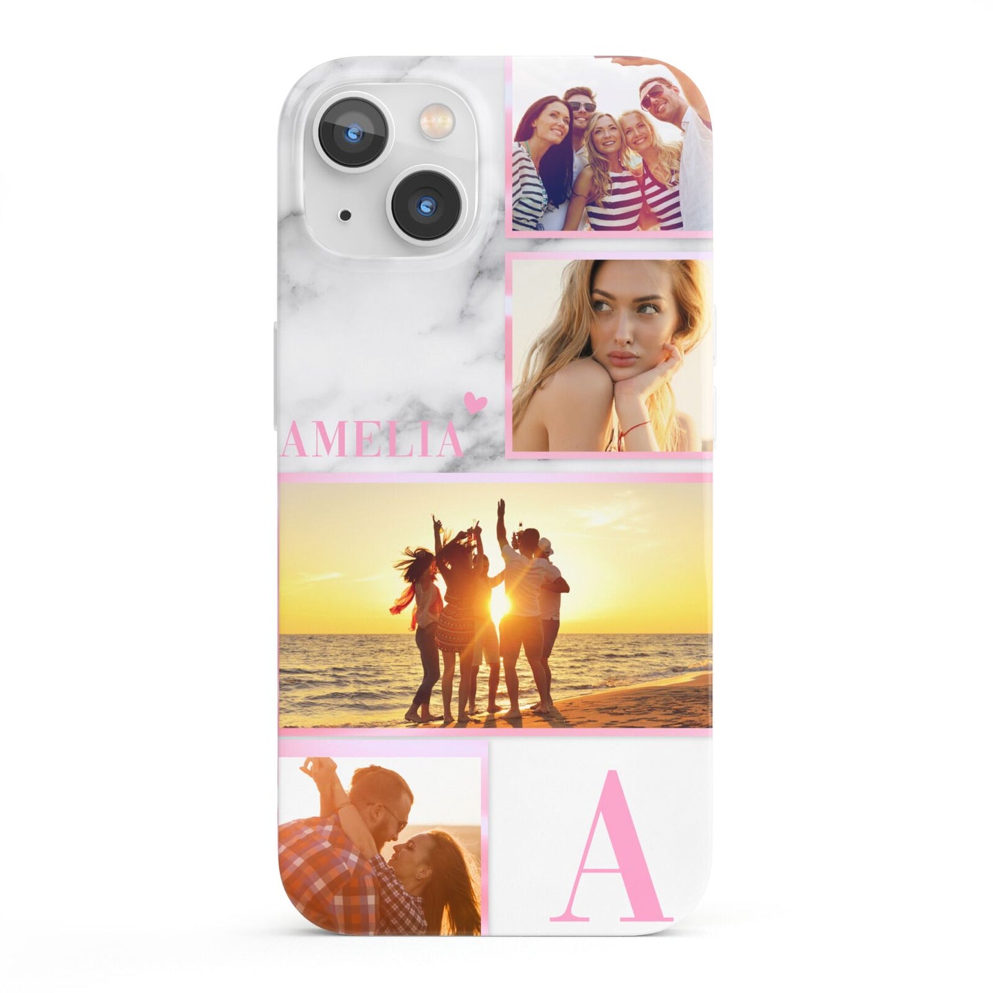 Personalised Marble Photo Collage iPhone 13 Full Wrap 3D Snap Case