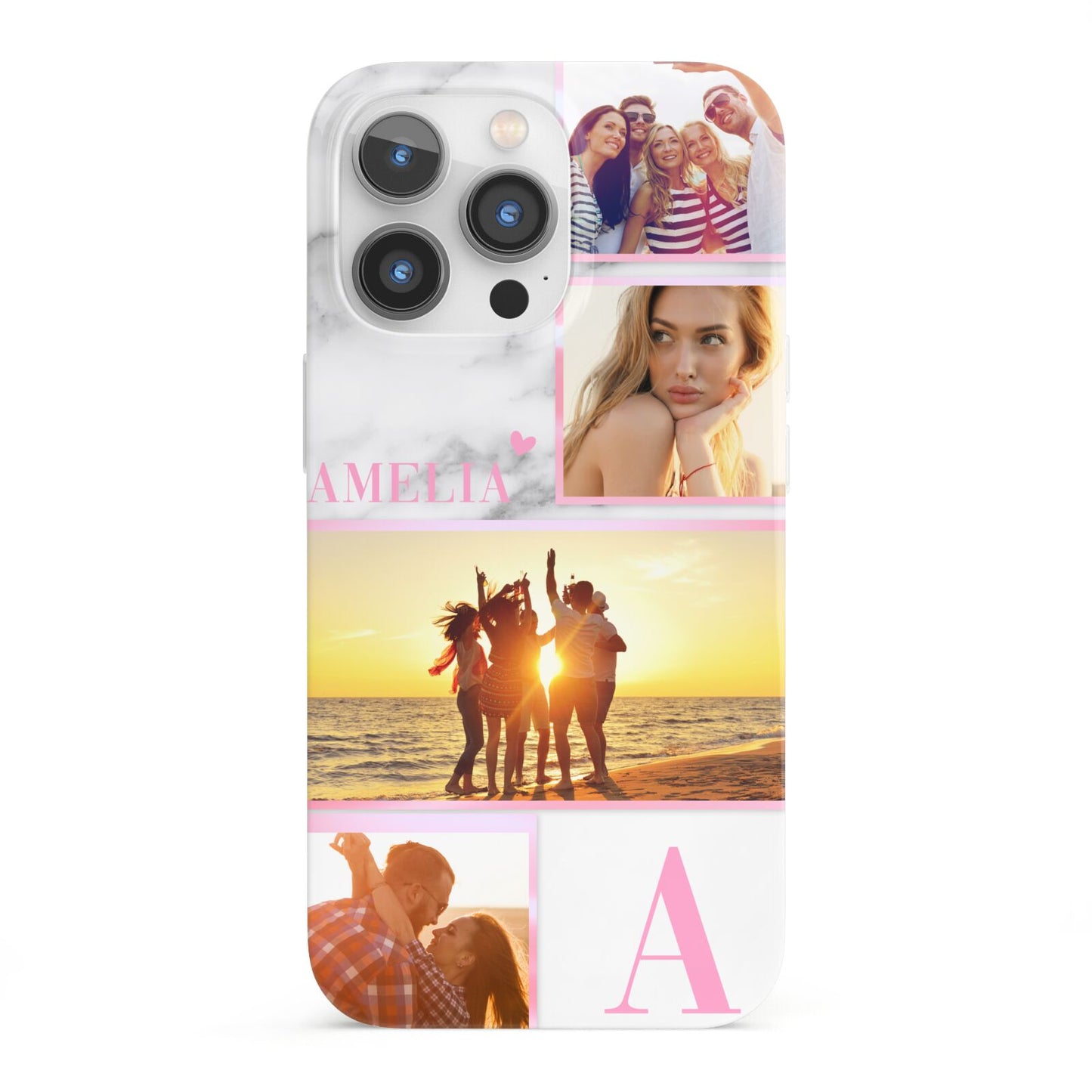 Personalised Marble Photo Collage iPhone 13 Pro Full Wrap 3D Snap Case
