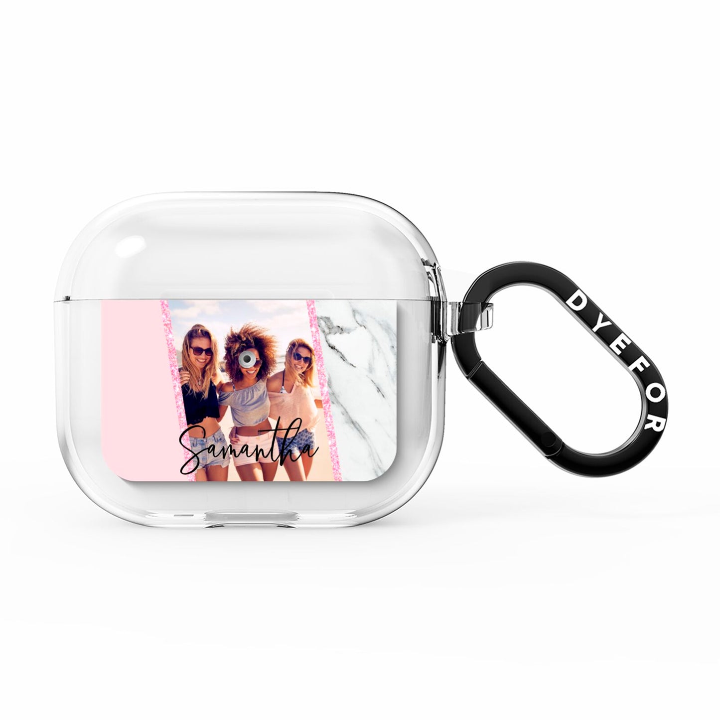 Personalised Marble Photo Name AirPods Clear Case 3rd Gen