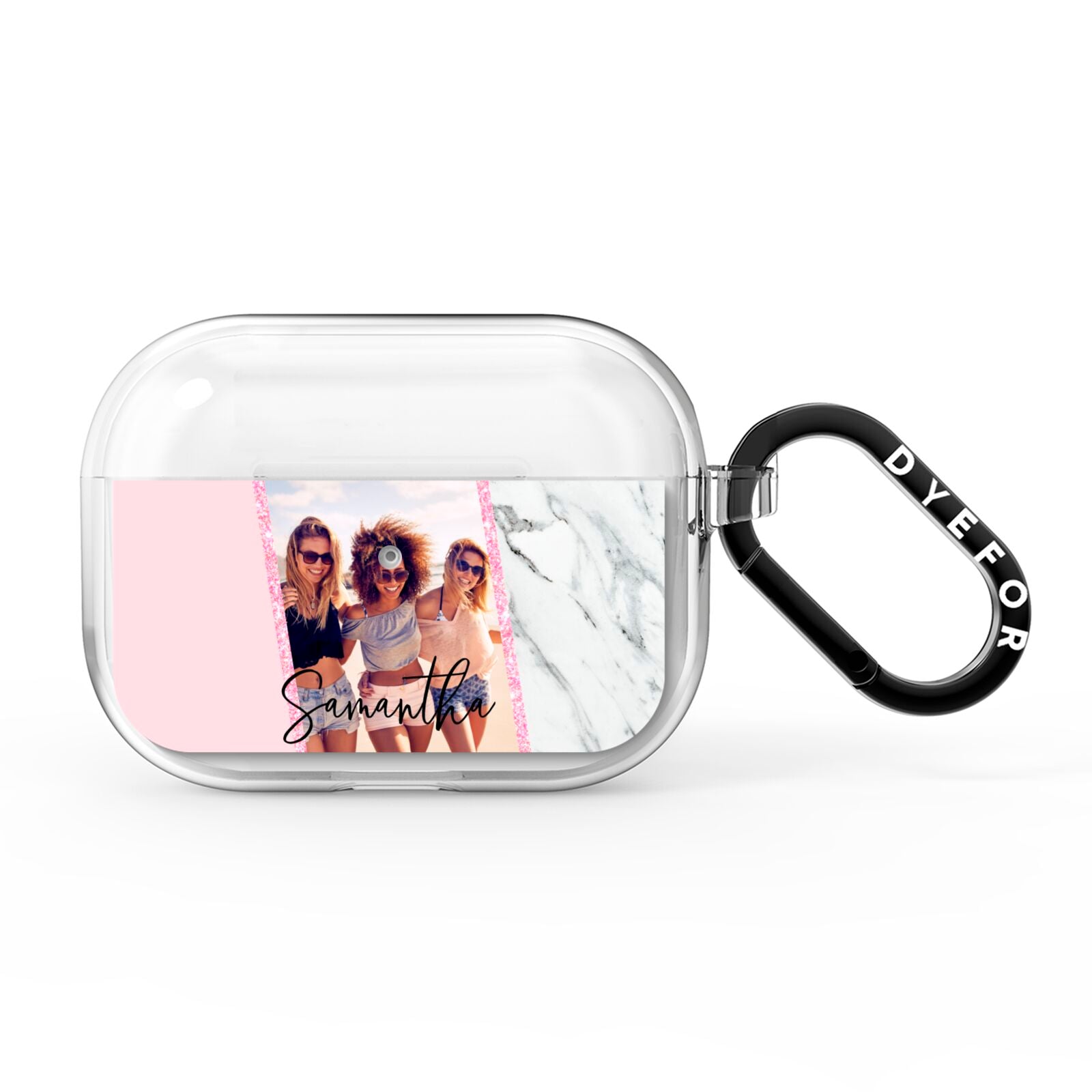 Personalised Marble Photo Name AirPods Pro Clear Case