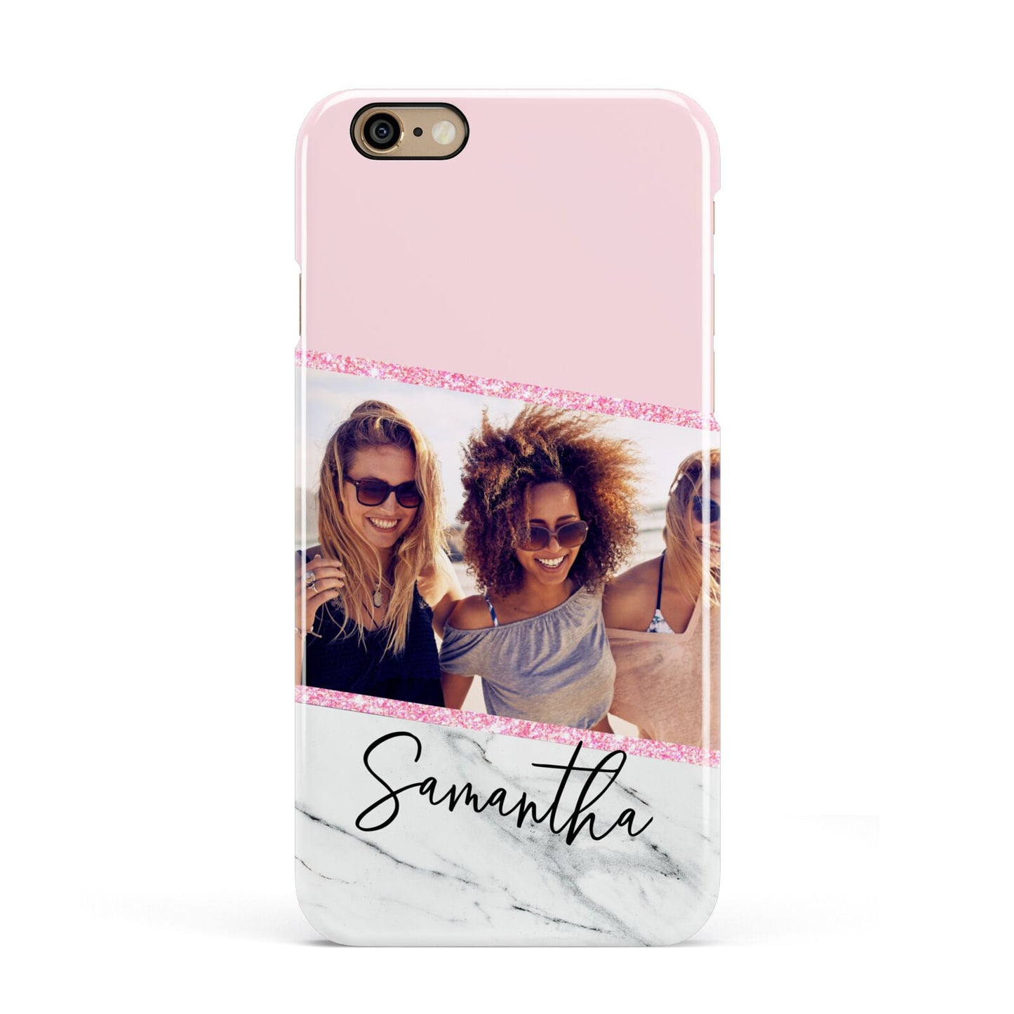 Personalised Marble Photo Name Apple iPhone 6 3D Snap Case