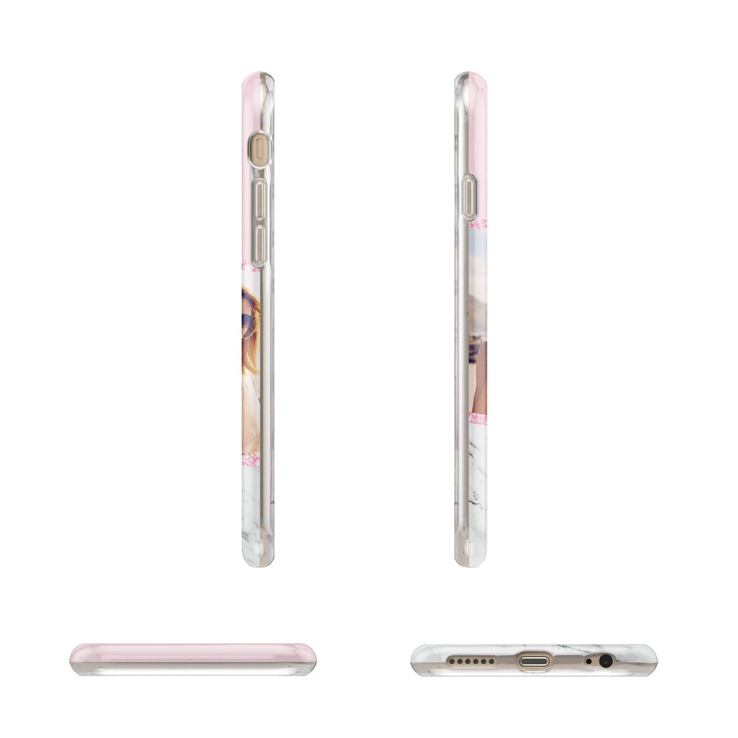 Personalised Marble Photo Name Apple iPhone 6 3D Wrap Tough Case Alternative Image Angles