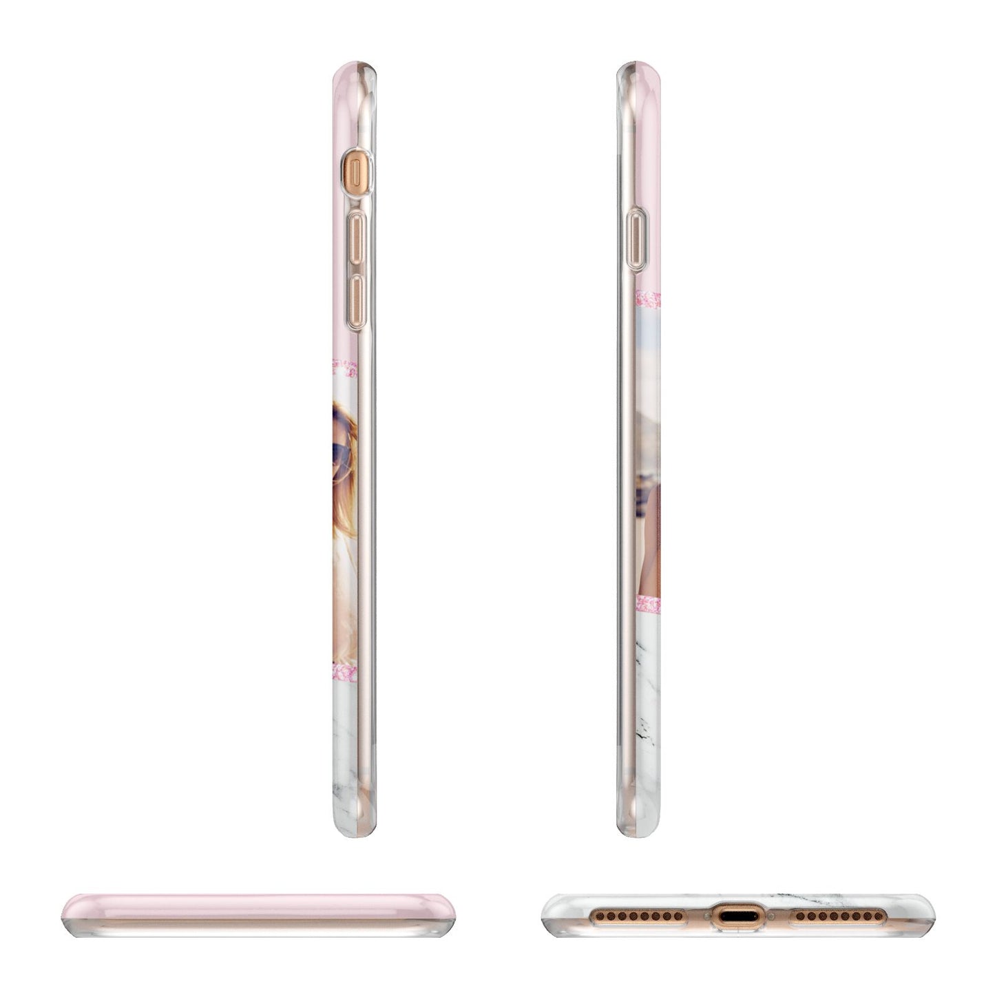 Personalised Marble Photo Name Apple iPhone 7 8 Plus 3D Wrap Tough Case Alternative Image Angles