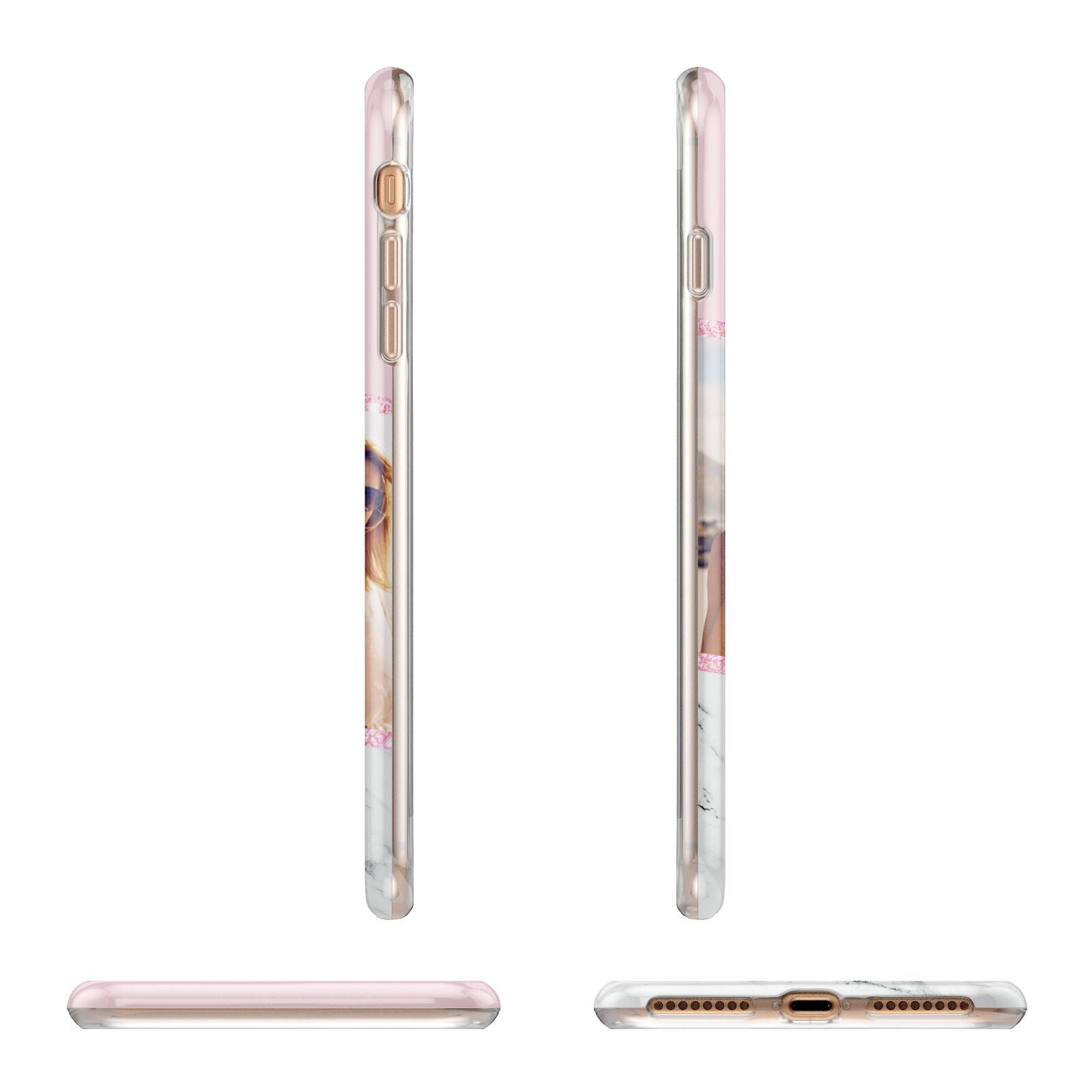 Personalised Marble Photo Name Apple iPhone 7 8 Plus 3D Wrap Tough Case Alternative Image Angles