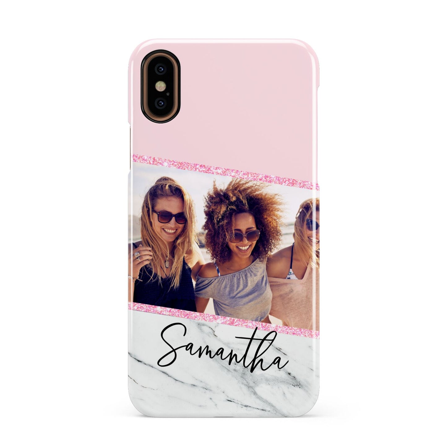 Personalised Marble Photo Name Apple iPhone XS 3D Snap Case