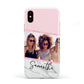 Personalised Marble Photo Name Apple iPhone XS 3D Tough