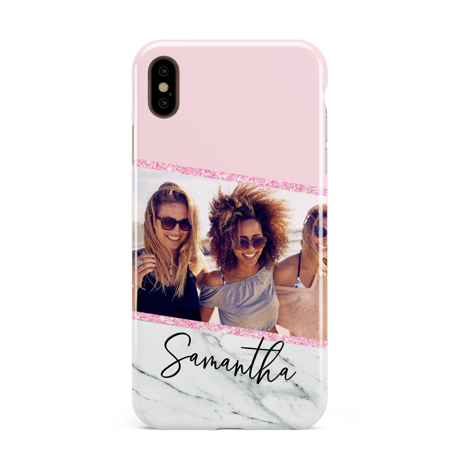 Personalised Marble Photo Name Apple iPhone Xs Max 3D Tough Case