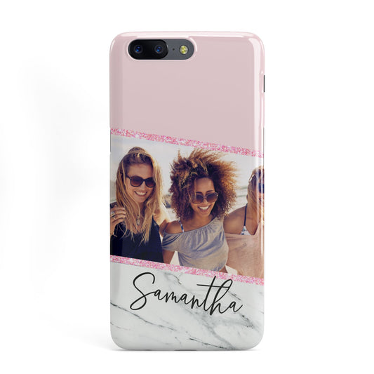 Personalised Marble Photo Name OnePlus Case