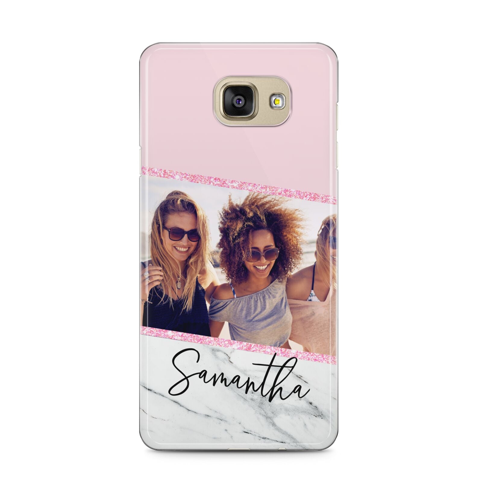 Personalised Marble Photo Name Samsung Galaxy A5 2016 Case on gold phone