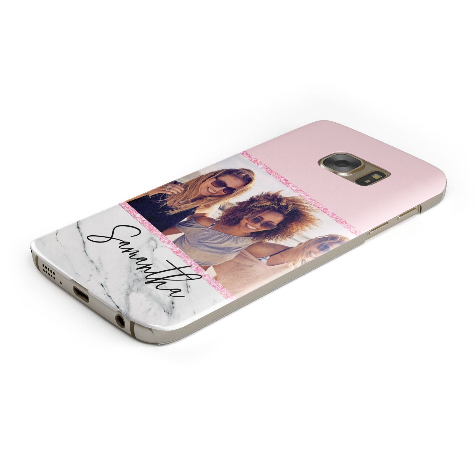 Personalised Marble Photo Name Samsung Galaxy Case Bottom Cutout