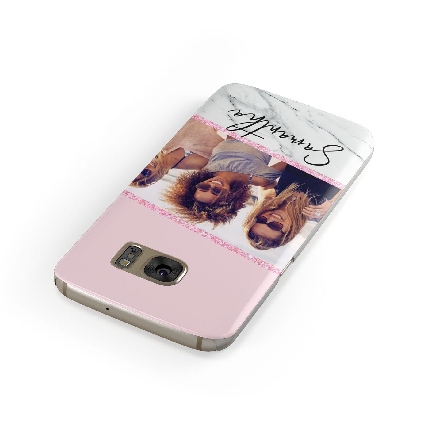Personalised Marble Photo Name Samsung Galaxy Case Front Close Up