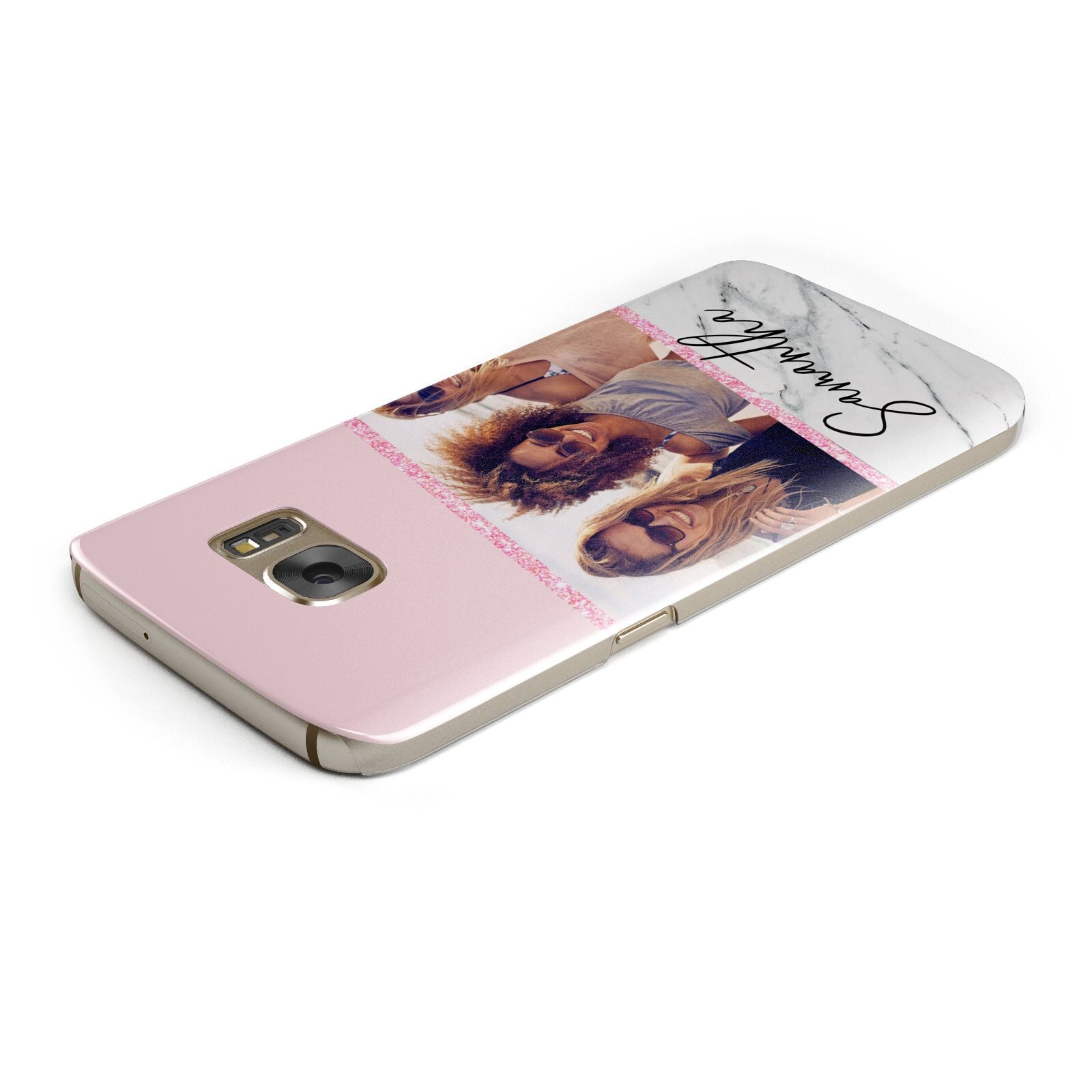 Personalised Marble Photo Name Samsung Galaxy Case Top Cutout