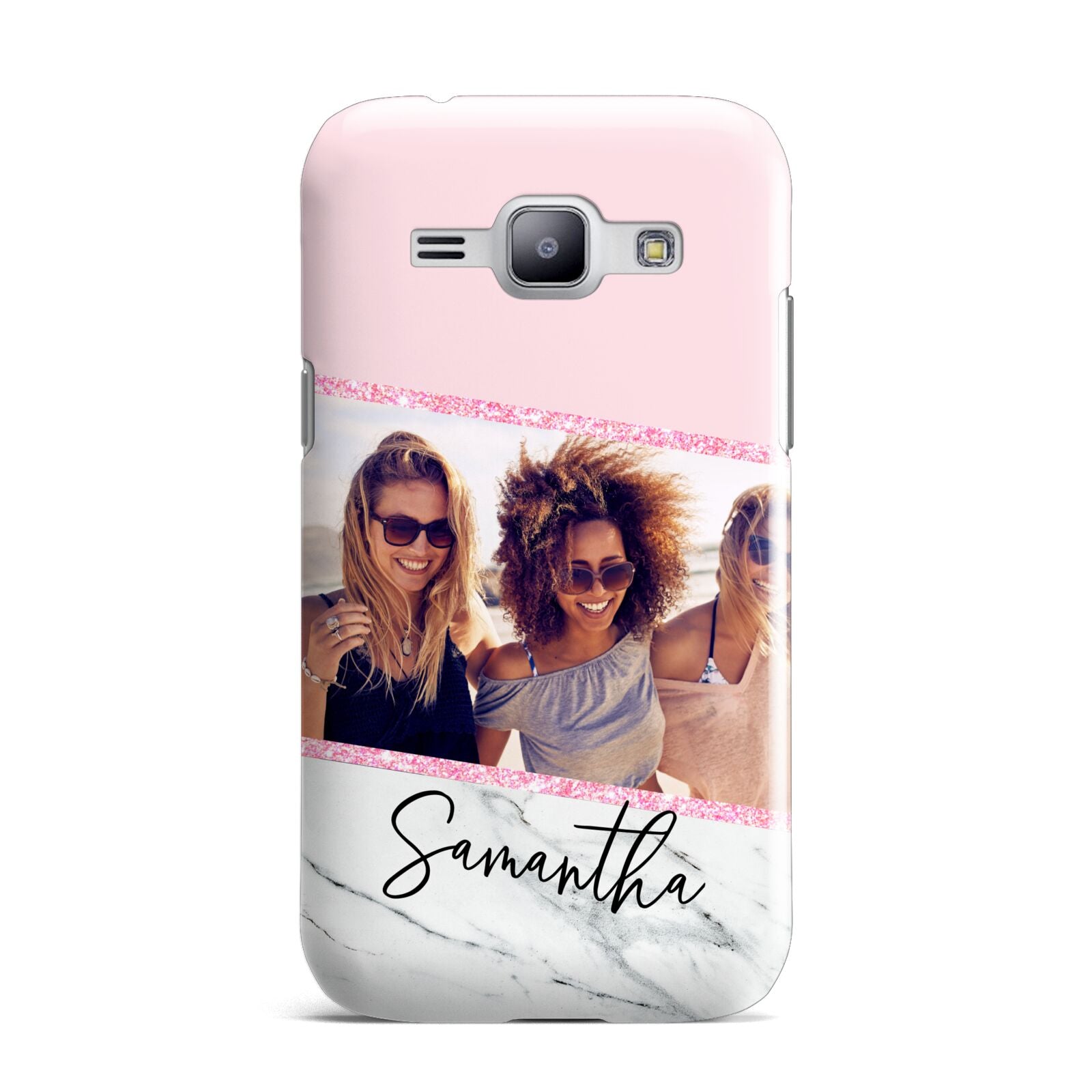 Personalised Marble Photo Name Samsung Galaxy J1 2015 Case