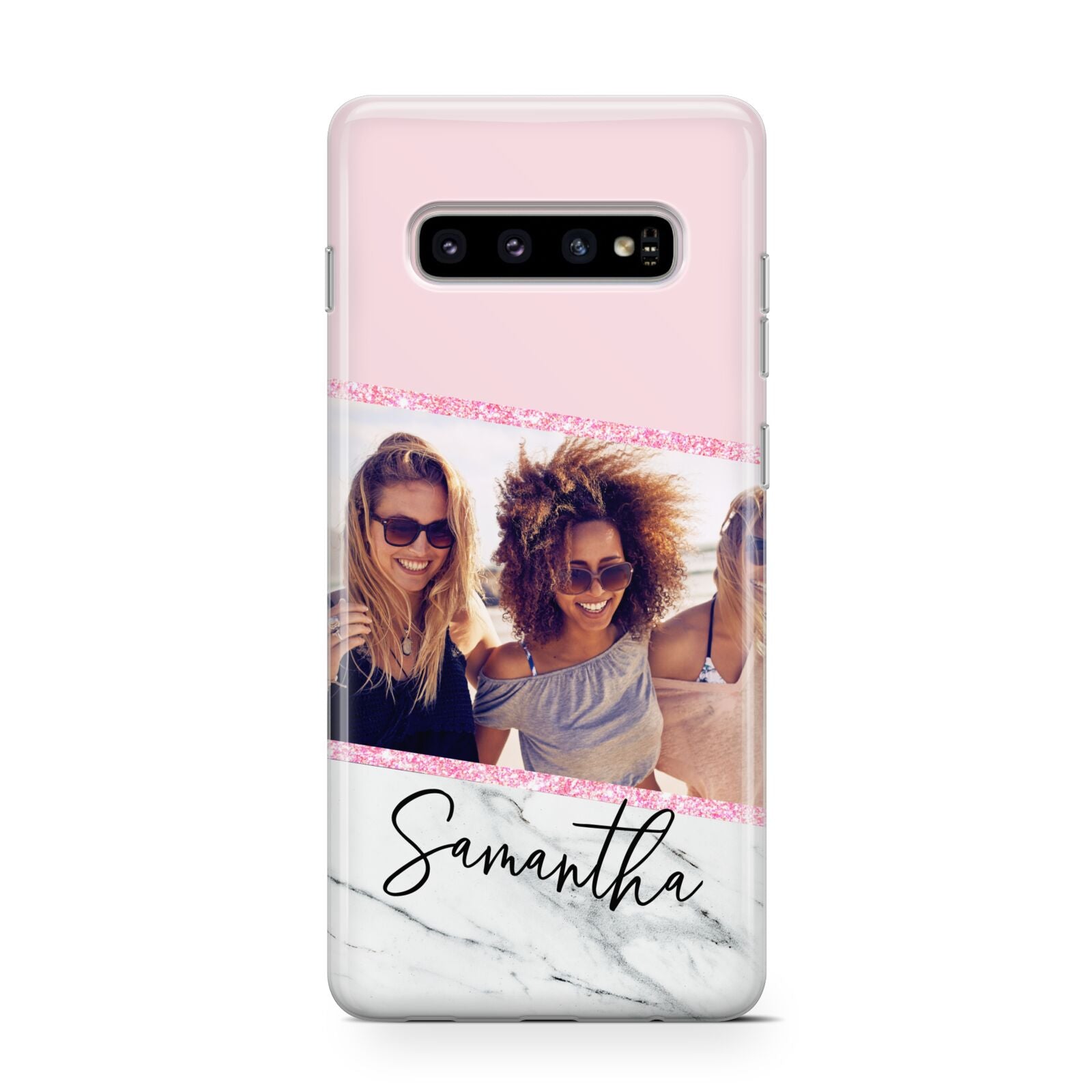 Personalised Marble Photo Name Samsung Galaxy S10 Case