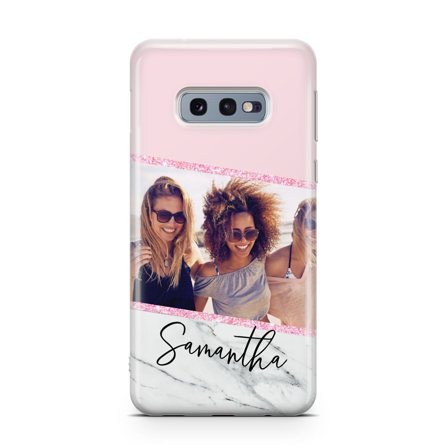 Personalised Marble Photo Name Samsung Galaxy S10E Case