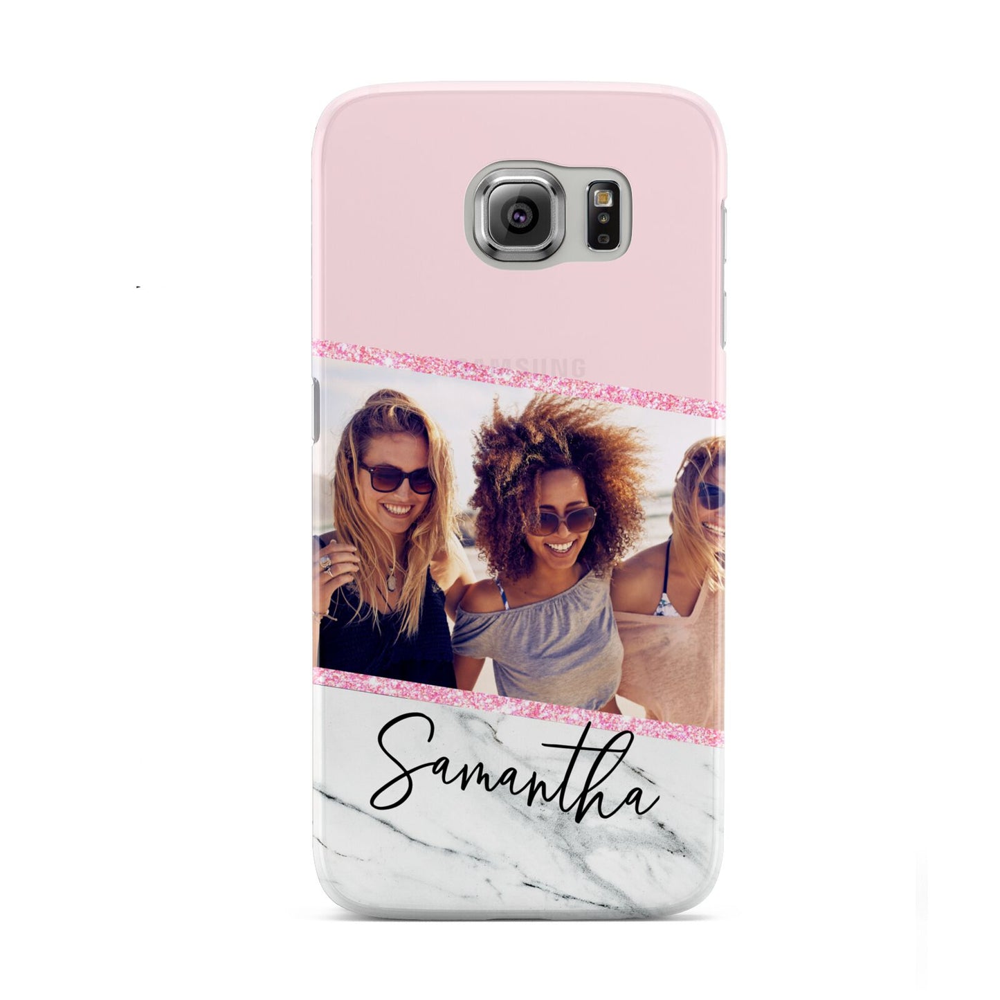 Personalised Marble Photo Name Samsung Galaxy S6 Case