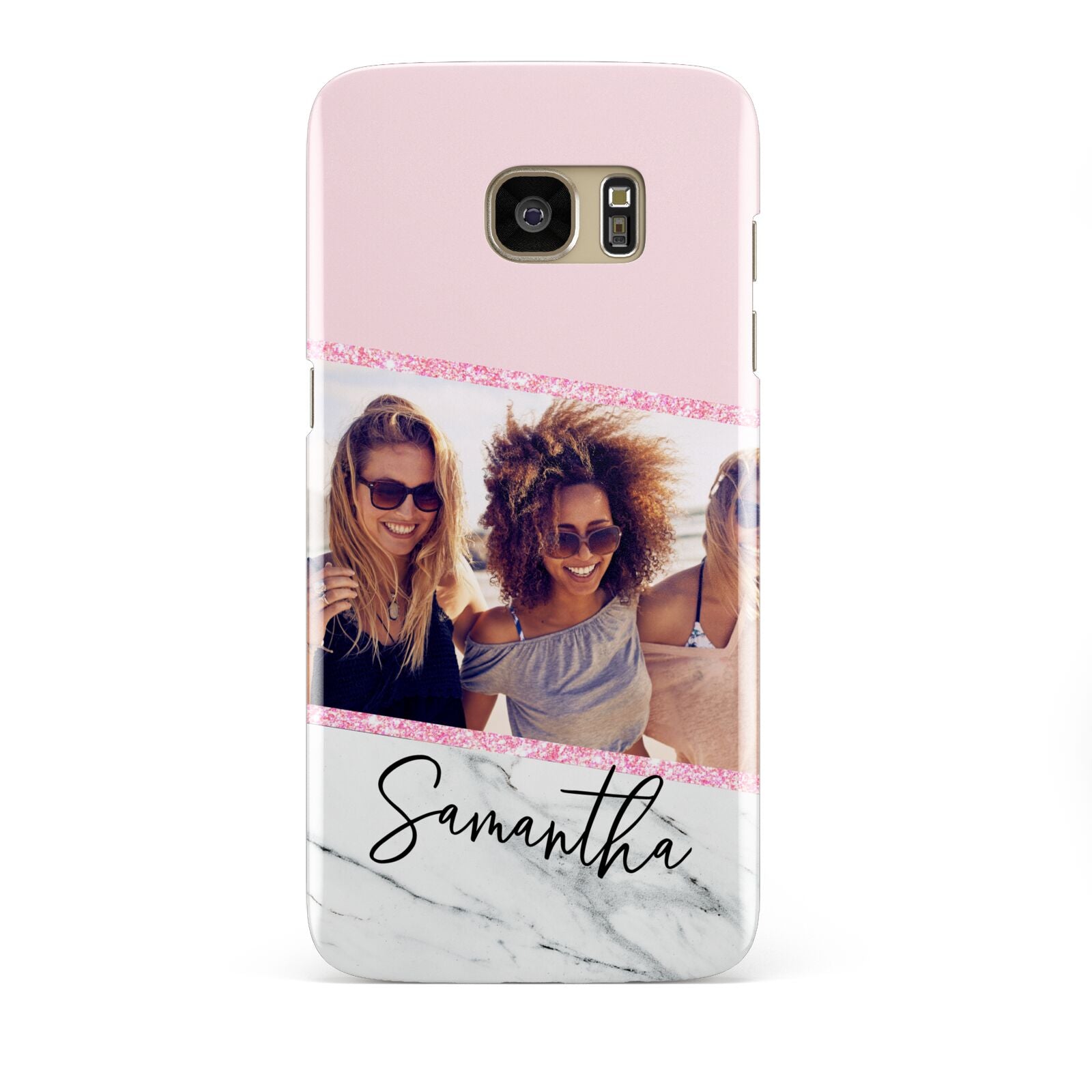 Personalised Marble Photo Name Samsung Galaxy S7 Edge Case