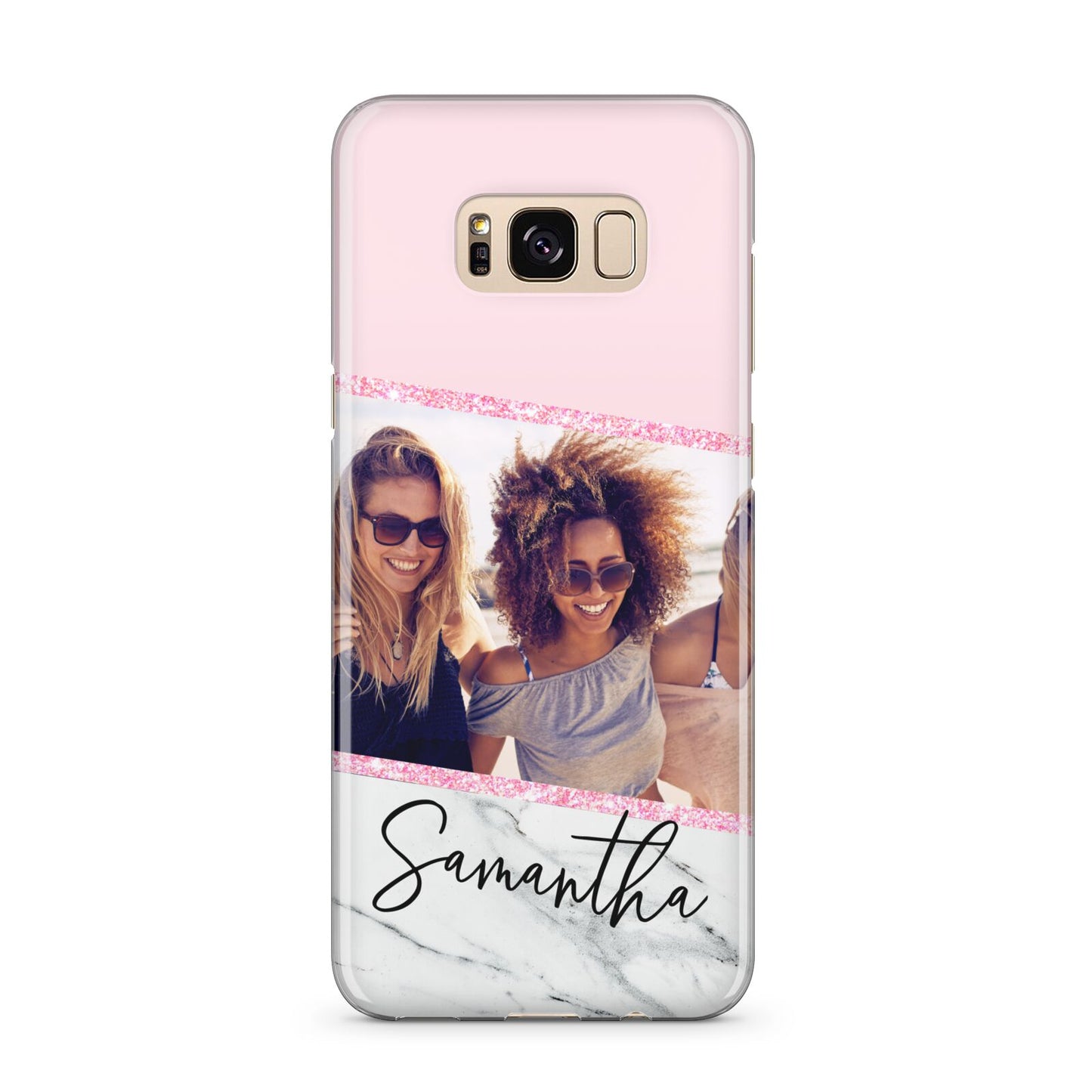 Personalised Marble Photo Name Samsung Galaxy S8 Plus Case