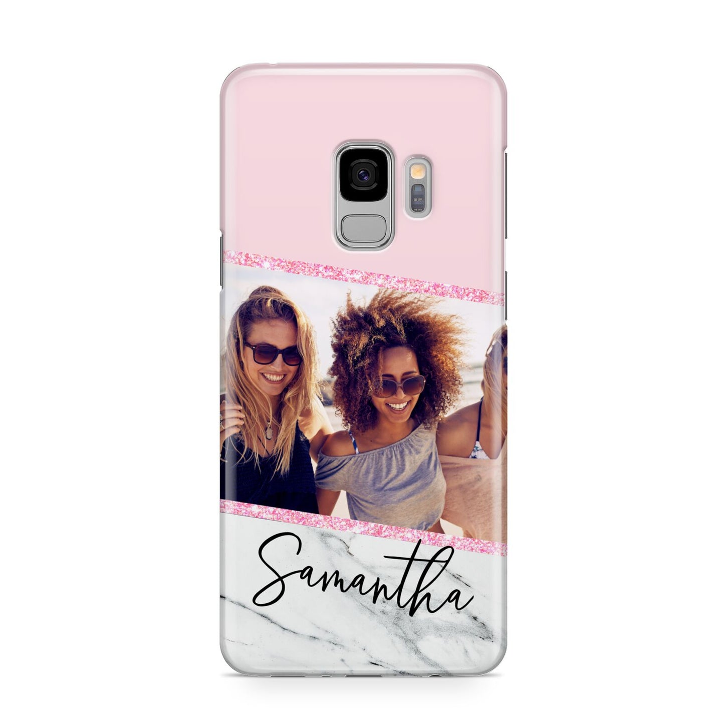 Personalised Marble Photo Name Samsung Galaxy S9 Case