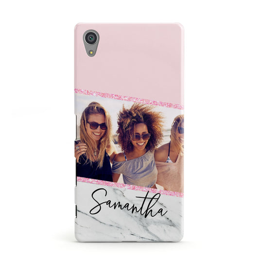 Personalised Marble Photo Name Sony Xperia Case