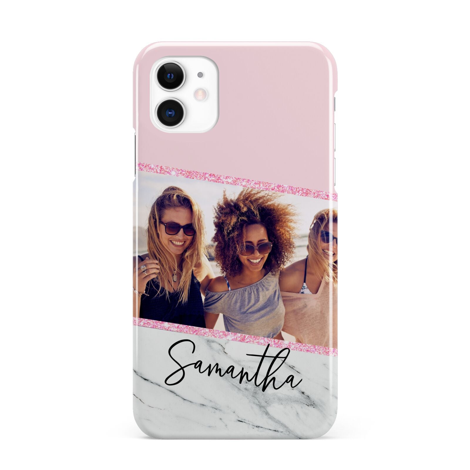 Personalised Marble Photo Name iPhone 11 3D Snap Case