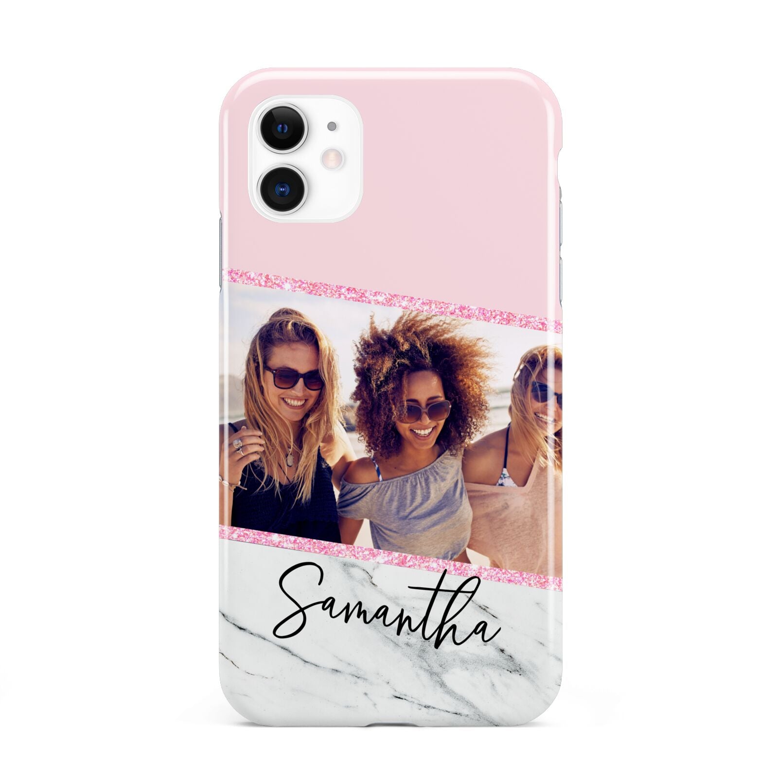 Personalised Marble Photo Name iPhone 11 3D Tough Case