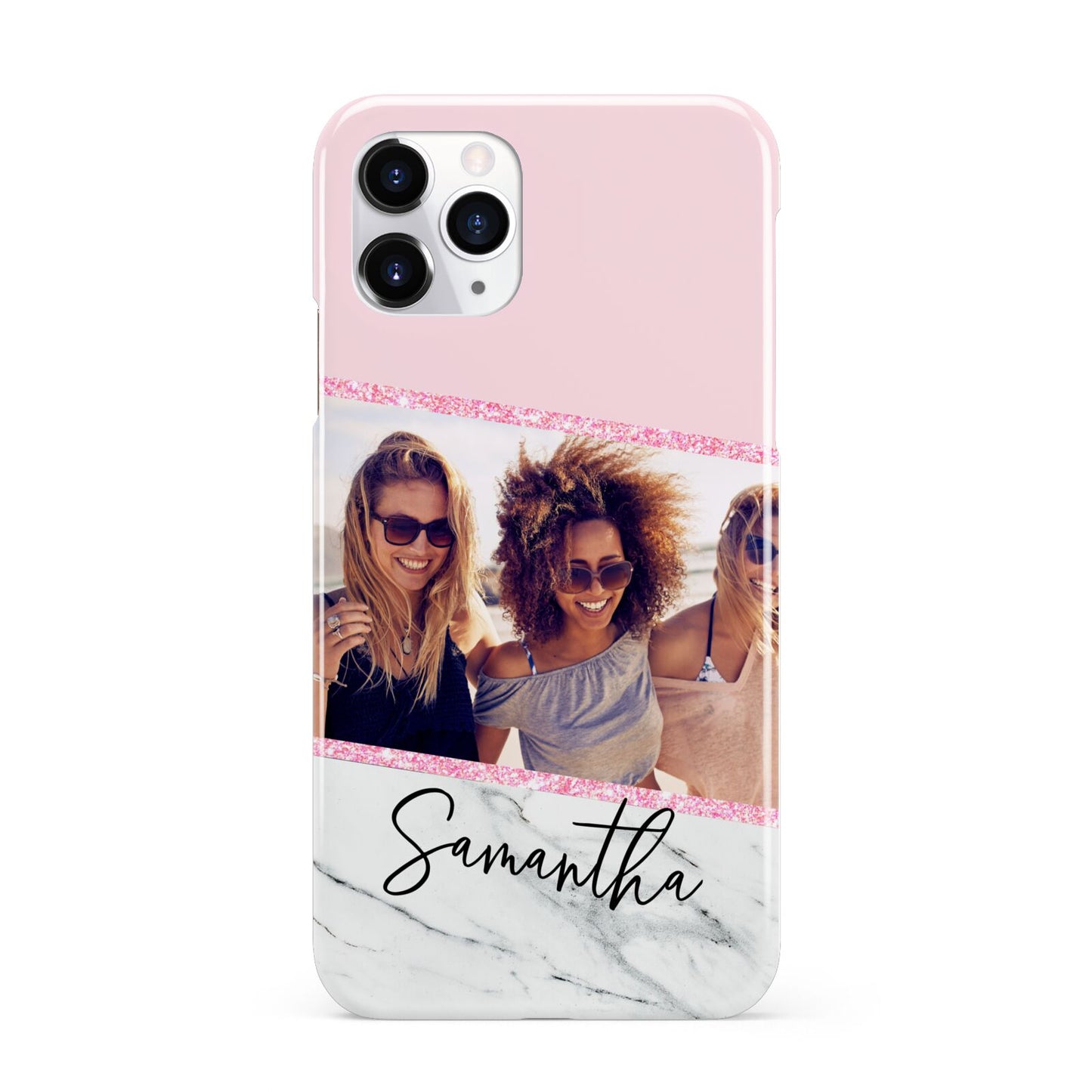 Personalised Marble Photo Name iPhone 11 Pro 3D Snap Case
