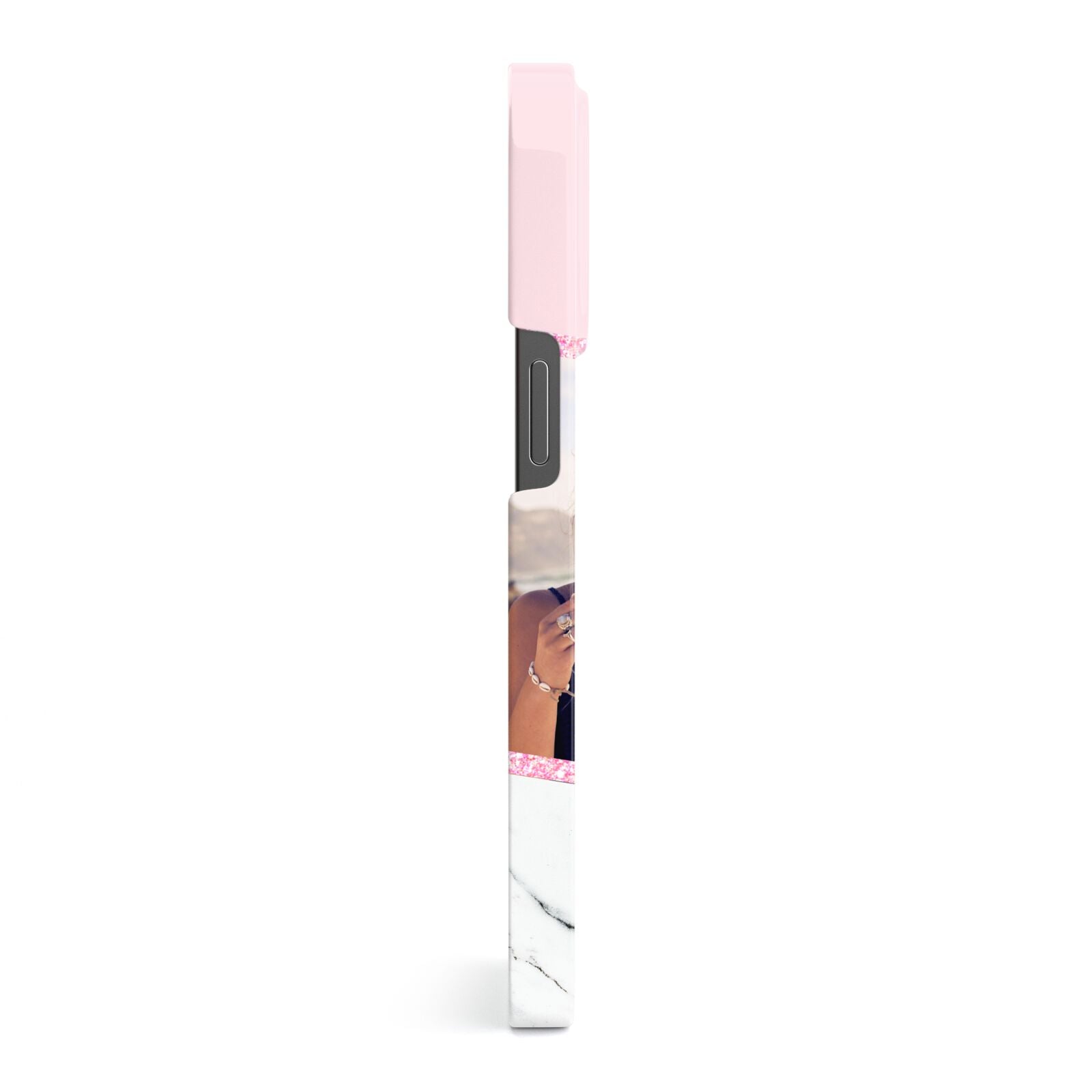 Personalised Marble Photo Name iPhone 13 Pro Side Image 3D Snap Case