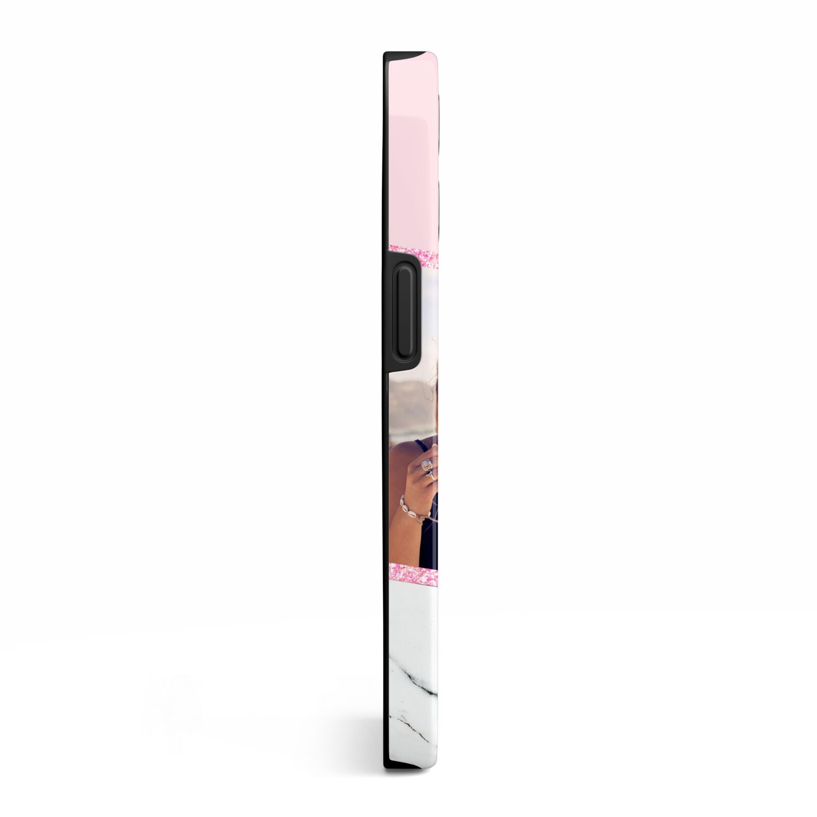 Personalised Marble Photo Name iPhone 13 Pro Side Image 3D Tough Case