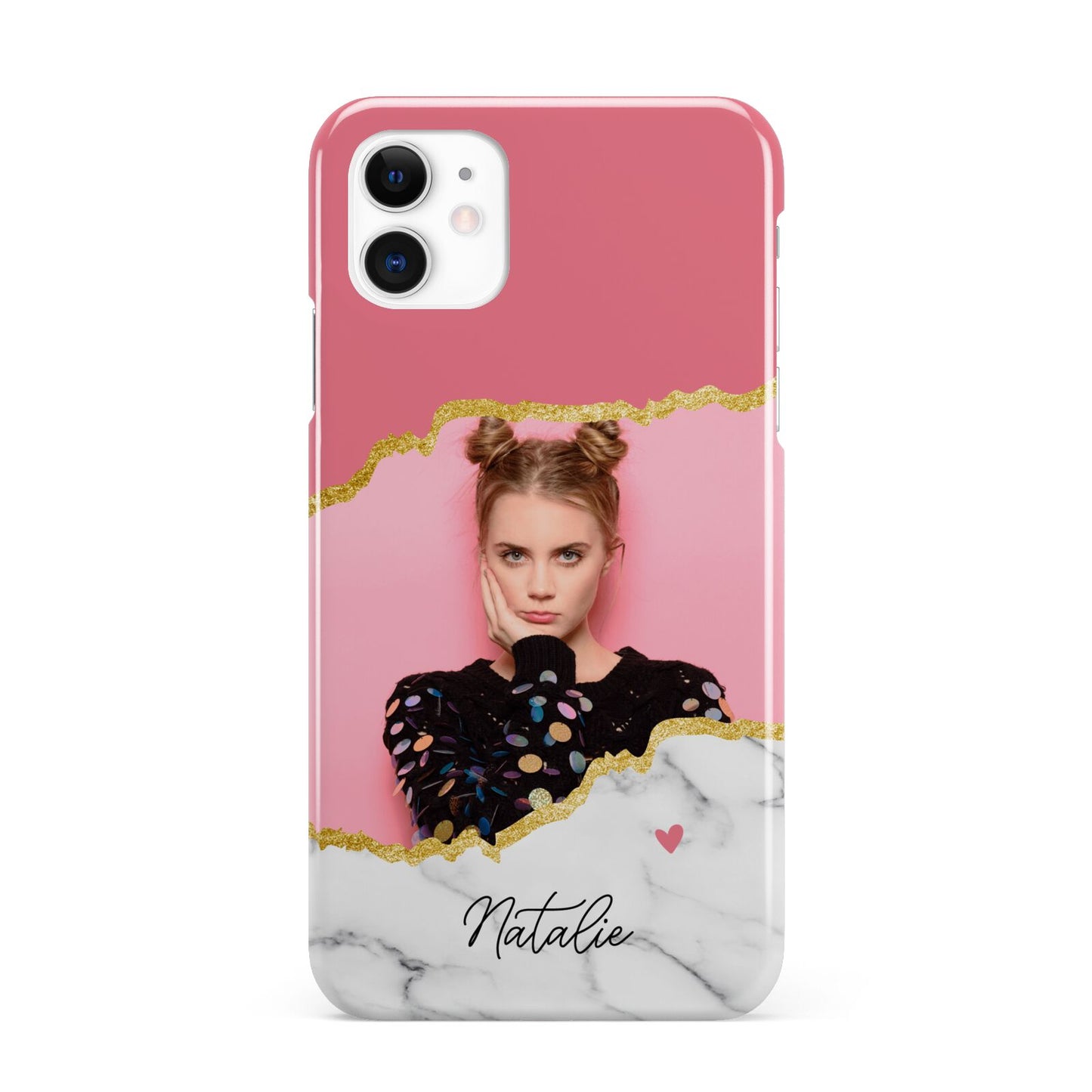 Personalised Marble Photo iPhone 11 3D Snap Case
