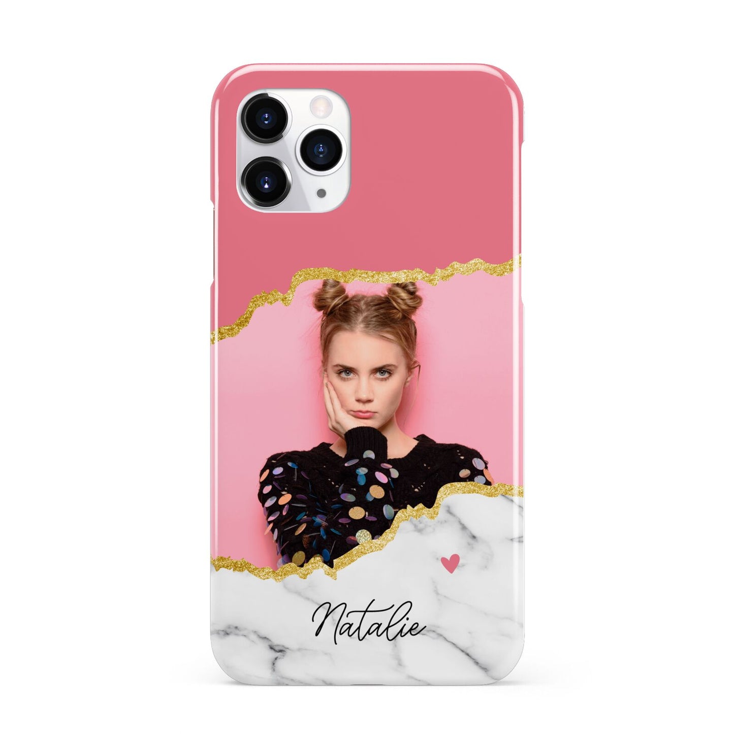 Personalised Marble Photo iPhone 11 Pro 3D Snap Case