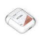 Personalised Marble Rose Gold Name Initials AirPods Case Laid Flat