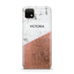 Personalised Marble Rose Gold Name Initials Huawei Enjoy 20 Phone Case