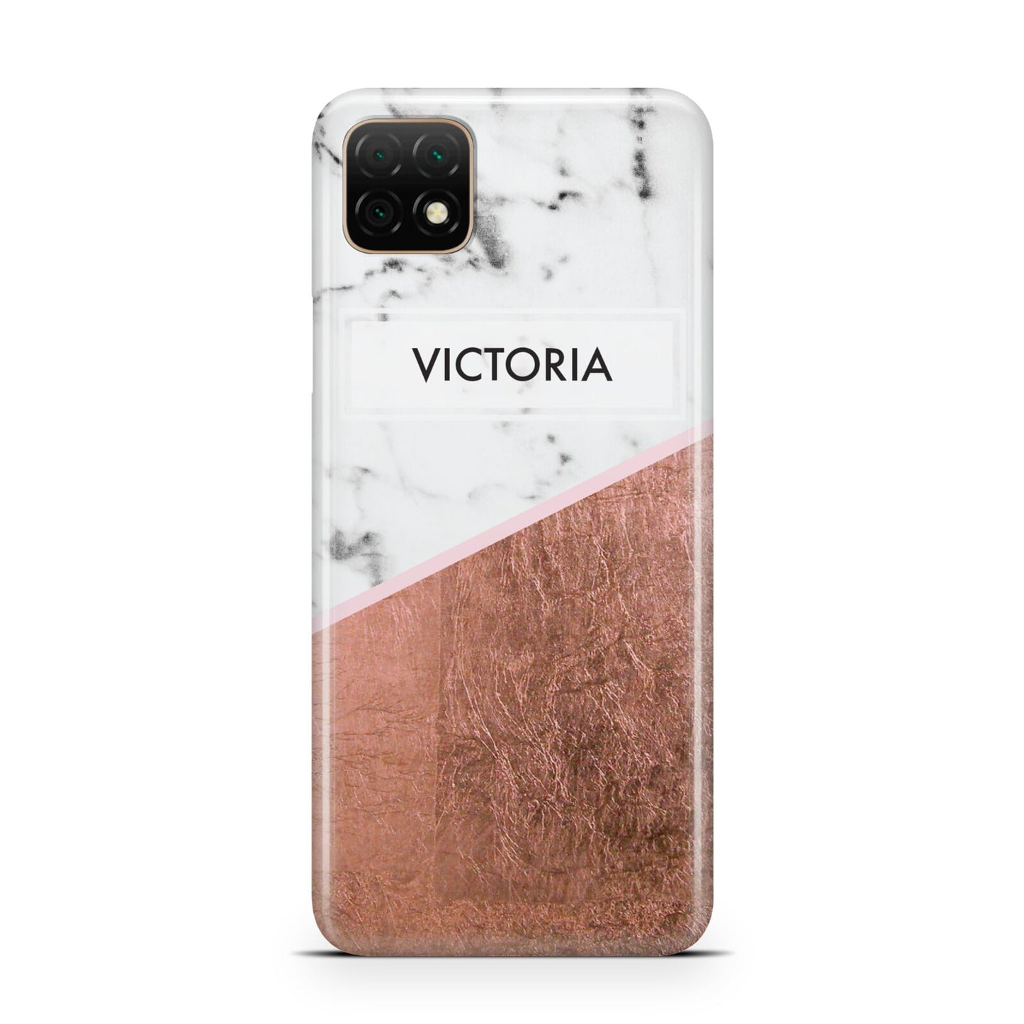 Personalised Marble Rose Gold Name Initials Huawei Enjoy 20 Phone Case