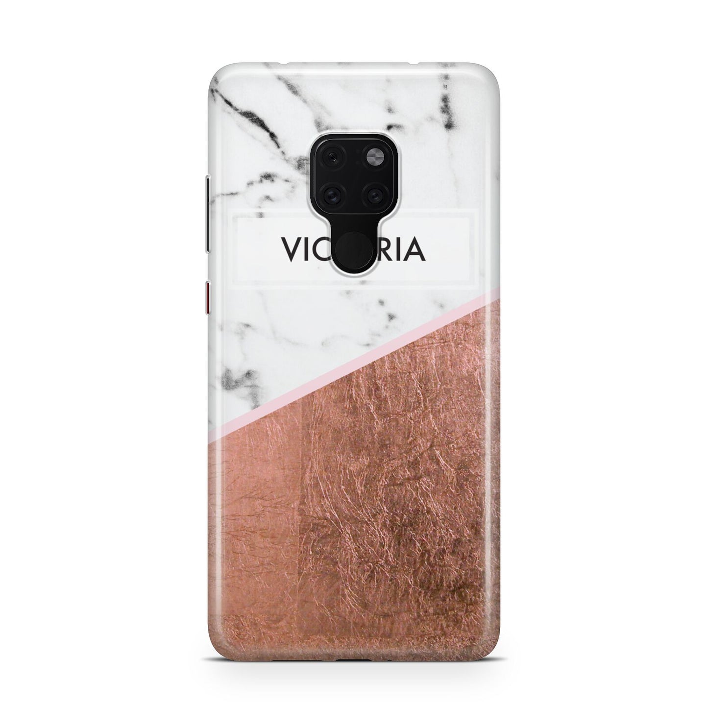Personalised Marble Rose Gold Name Initials Huawei Mate 20 Phone Case