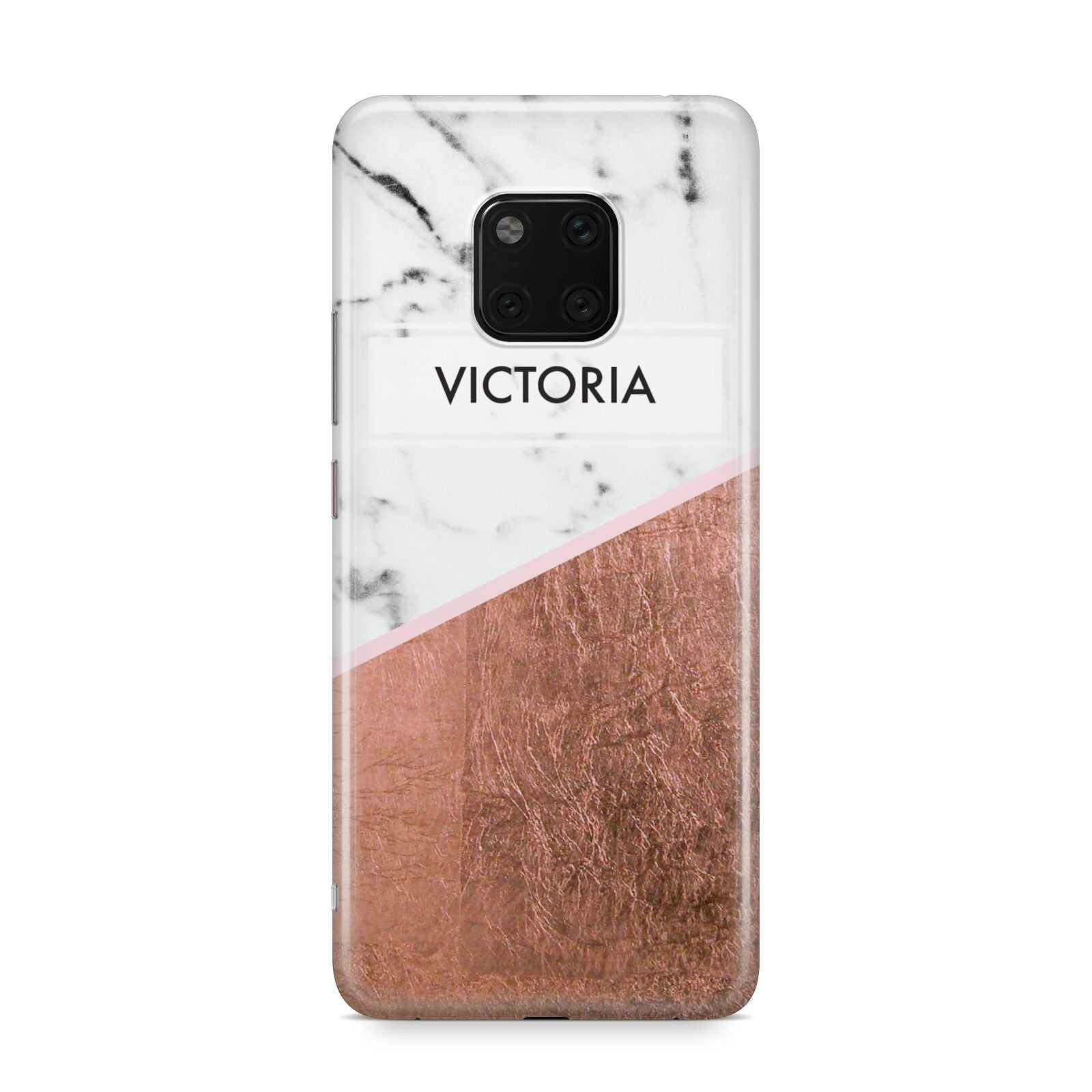 Personalised Marble Rose Gold Name Initials Huawei Mate 20 Pro Phone Case