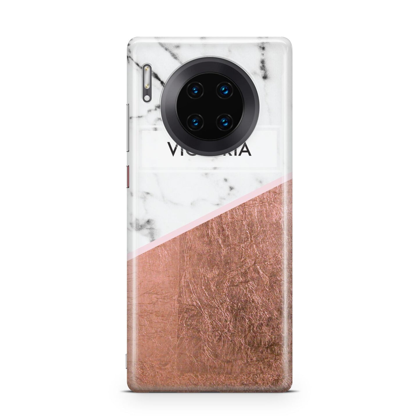 Personalised Marble Rose Gold Name Initials Huawei Mate 30 Pro Phone Case