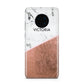 Personalised Marble Rose Gold Name Initials Huawei Mate 30