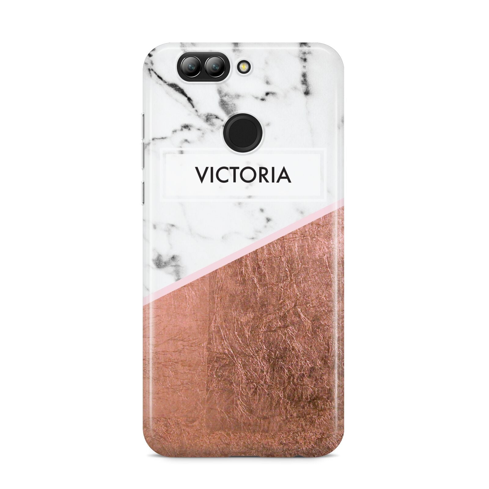 Personalised Marble Rose Gold Name Initials Huawei Nova 2s Phone Case