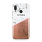 Personalised Marble Rose Gold Name Initials Huawei Nova 3 Phone Case