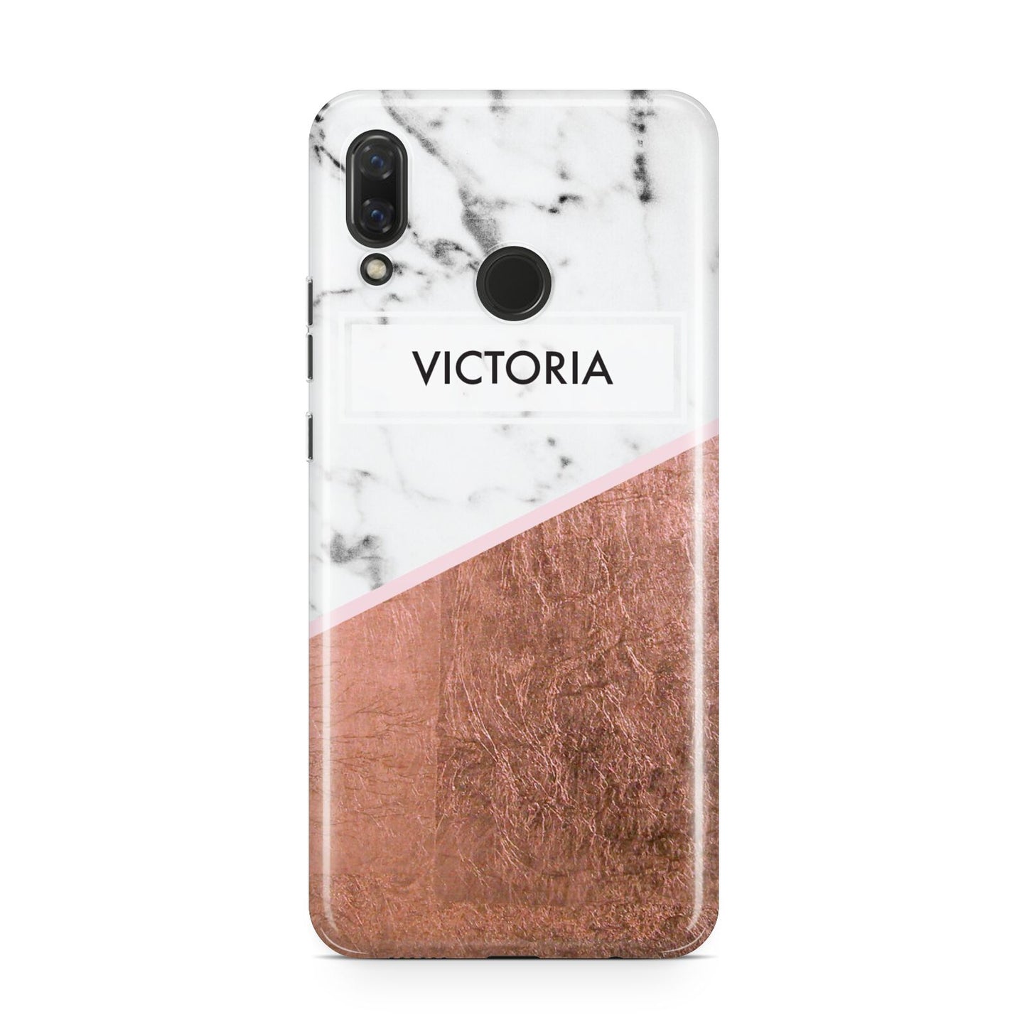 Personalised Marble Rose Gold Name Initials Huawei Nova 3 Phone Case