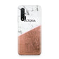 Personalised Marble Rose Gold Name Initials Huawei Nova 6 Phone Case