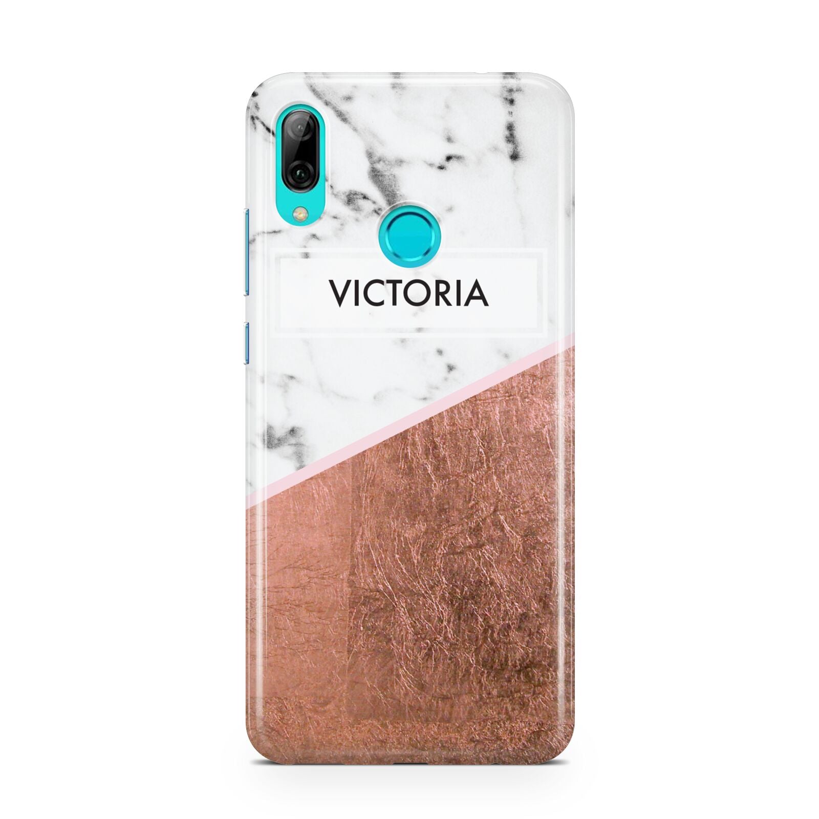 Personalised Marble Rose Gold Name Initials Huawei P Smart 2019 Case