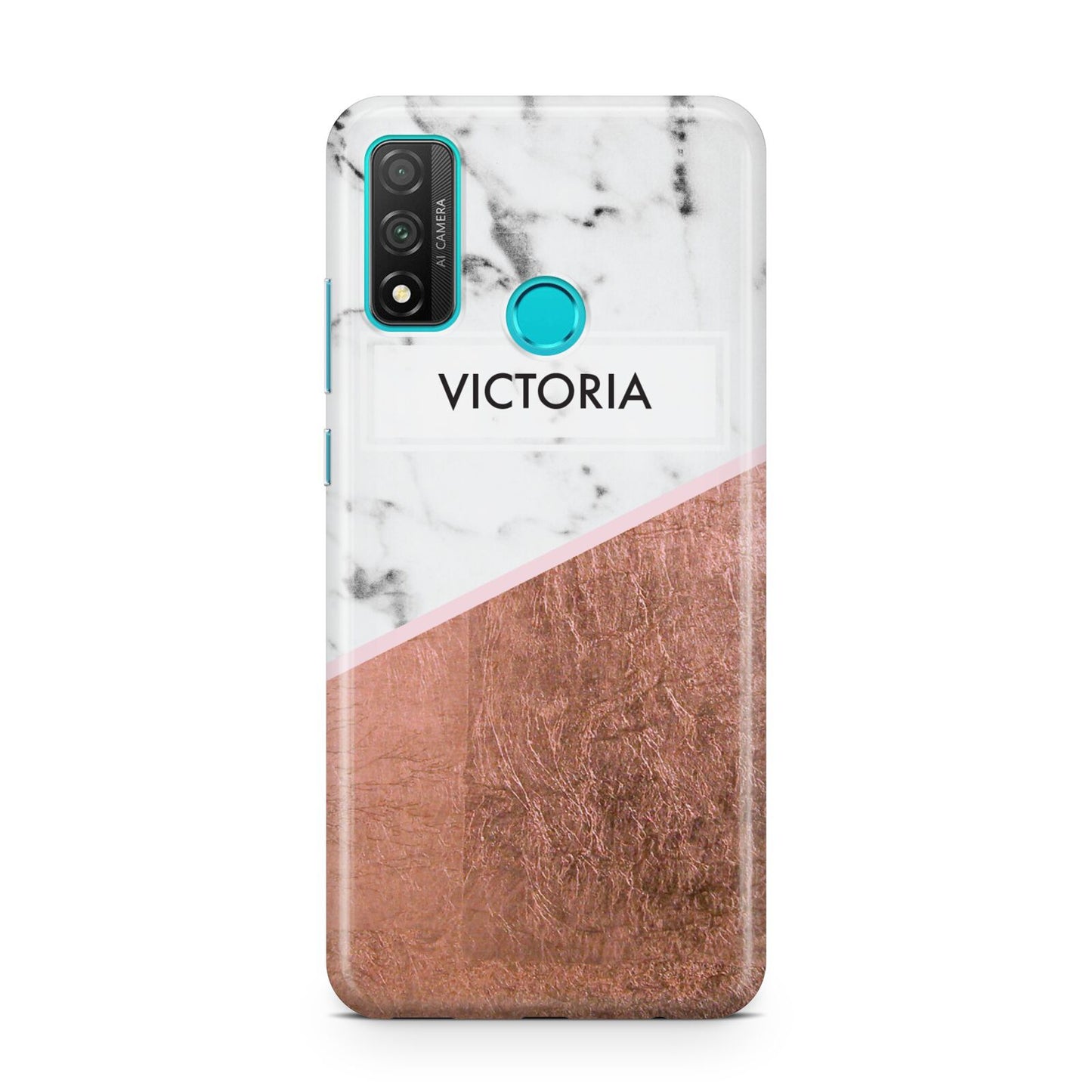 Personalised Marble Rose Gold Name Initials Huawei P Smart 2020