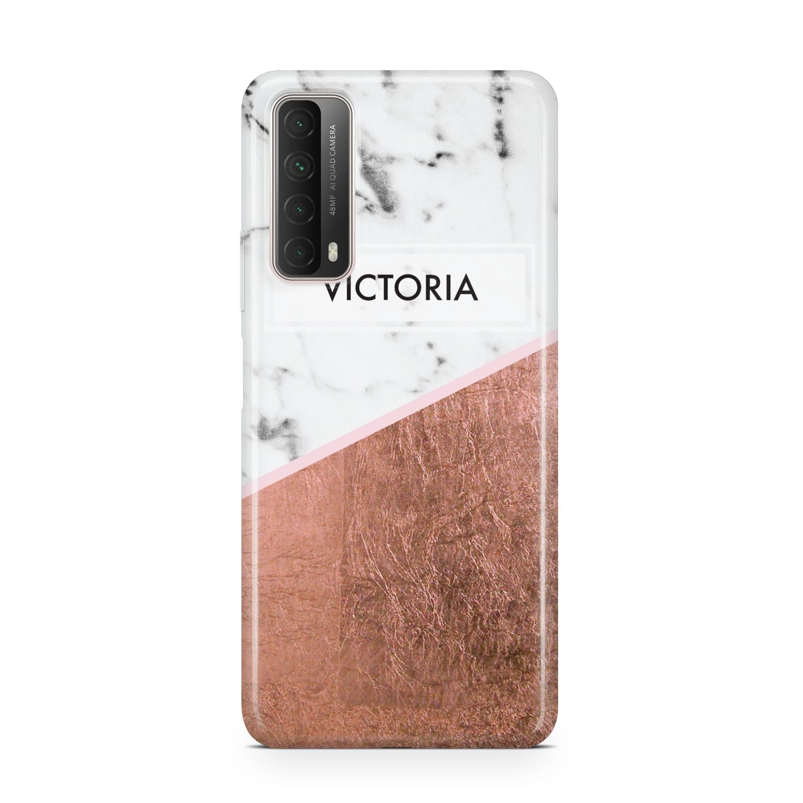 Personalised Marble Rose Gold Name Initials Huawei P Smart 2021