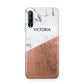 Personalised Marble Rose Gold Name Initials Huawei P Smart Pro 2019