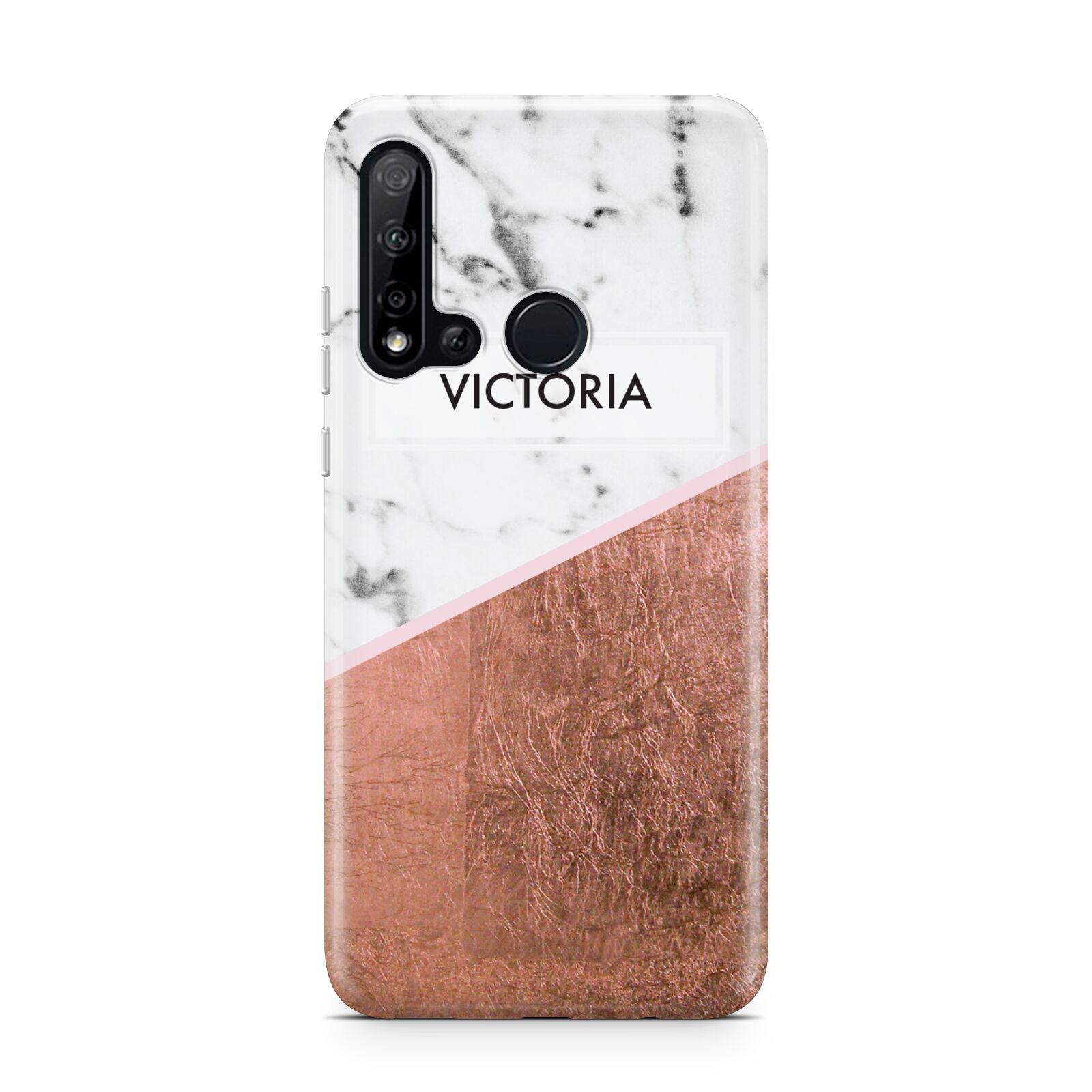 Personalised Marble Rose Gold Name Initials Huawei P20 Lite 5G Phone Case