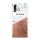Personalised Marble Rose Gold Name Initials Huawei P20 Phone Case