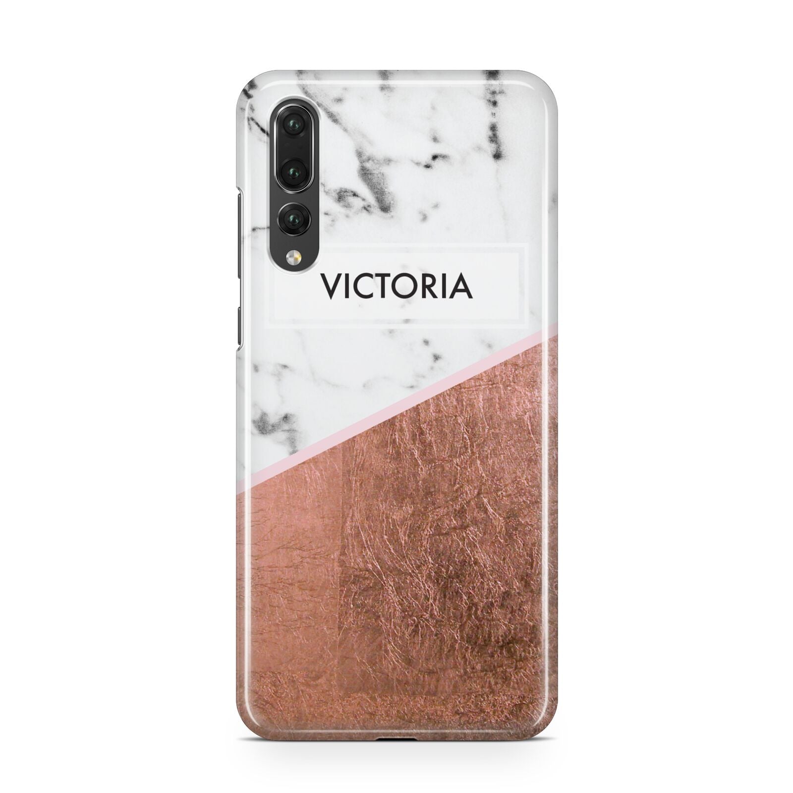 Personalised Marble Rose Gold Name Initials Huawei P20 Pro Phone Case
