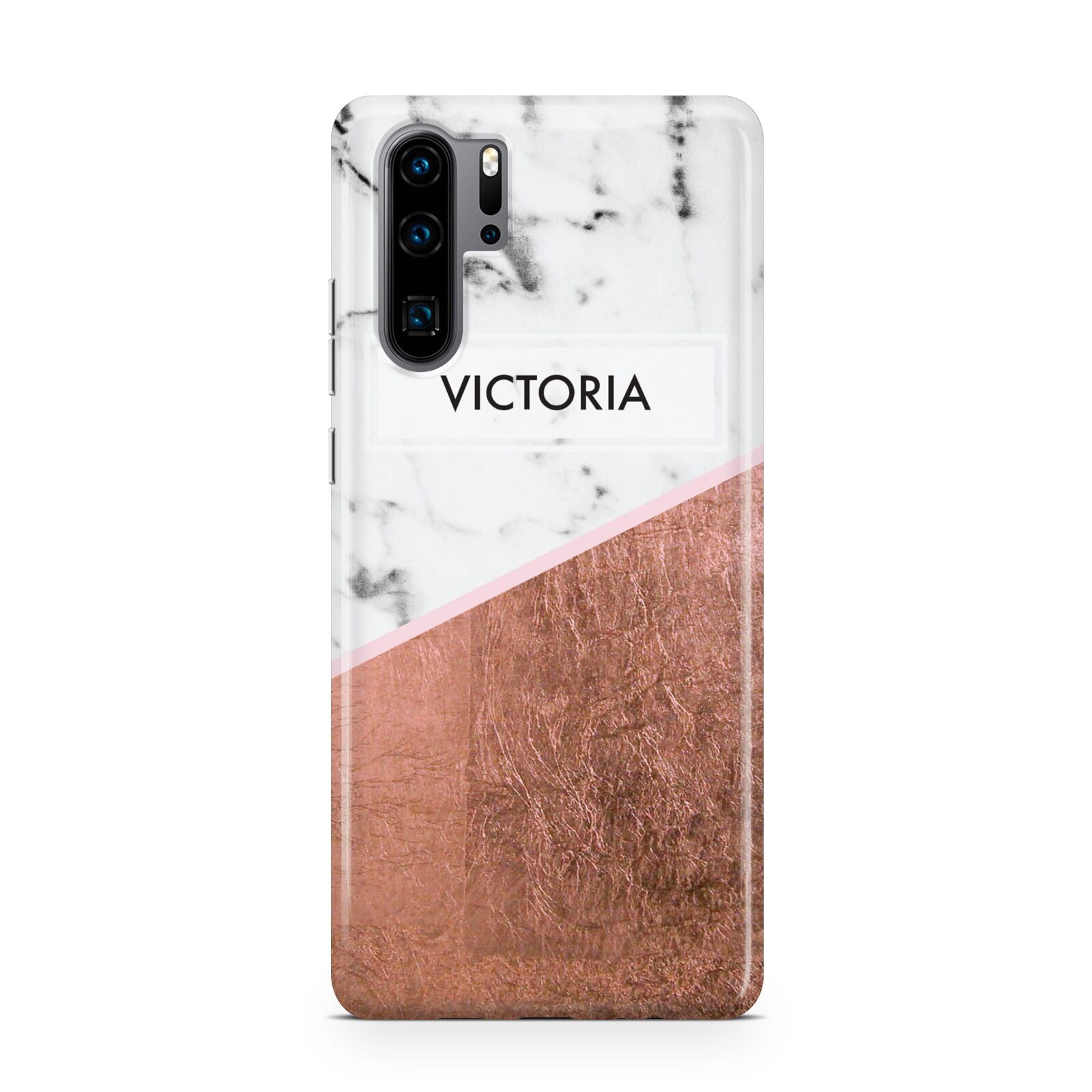 Personalised Marble Rose Gold Name Initials Huawei P30 Pro Phone Case